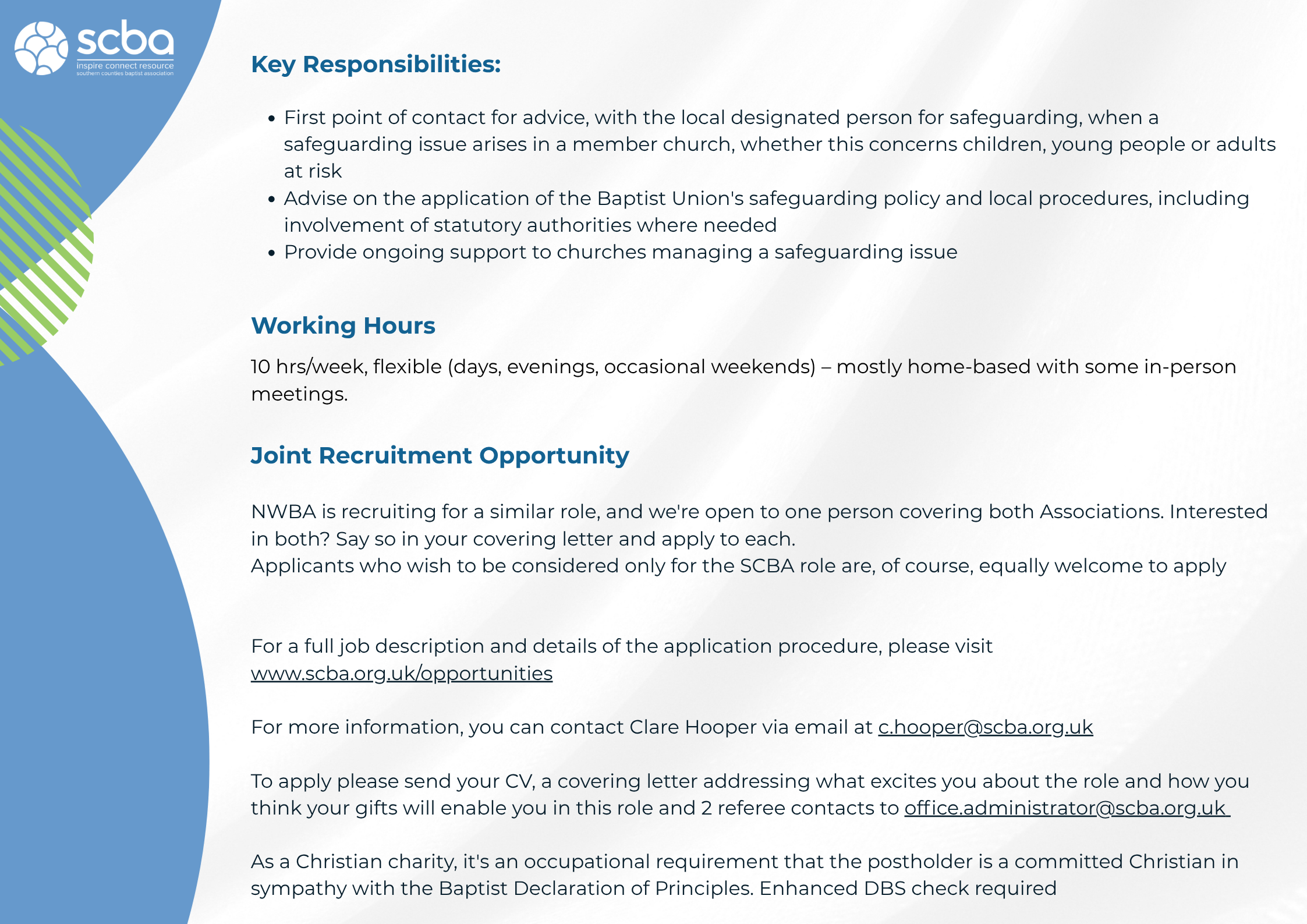 Safeguarding Lead Advert 2